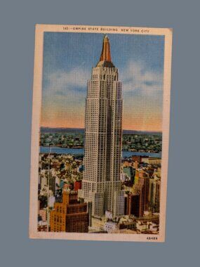 10/$25 Vintage 1951 Postmarked Empire State Building New York City Postcard